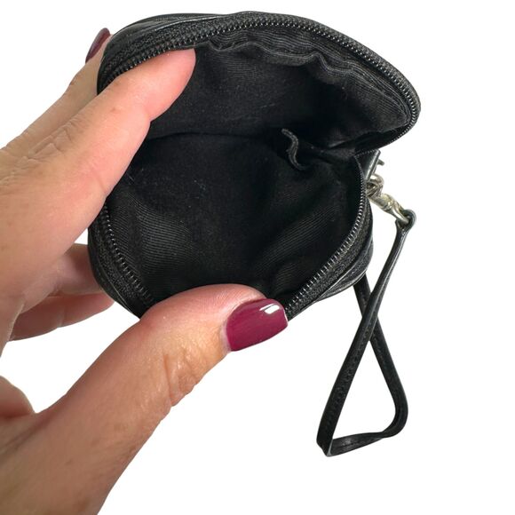 Coach Black Leather Micro Mini Wristlet Pouch Purse Bag Clutch - Picture 2 of 3